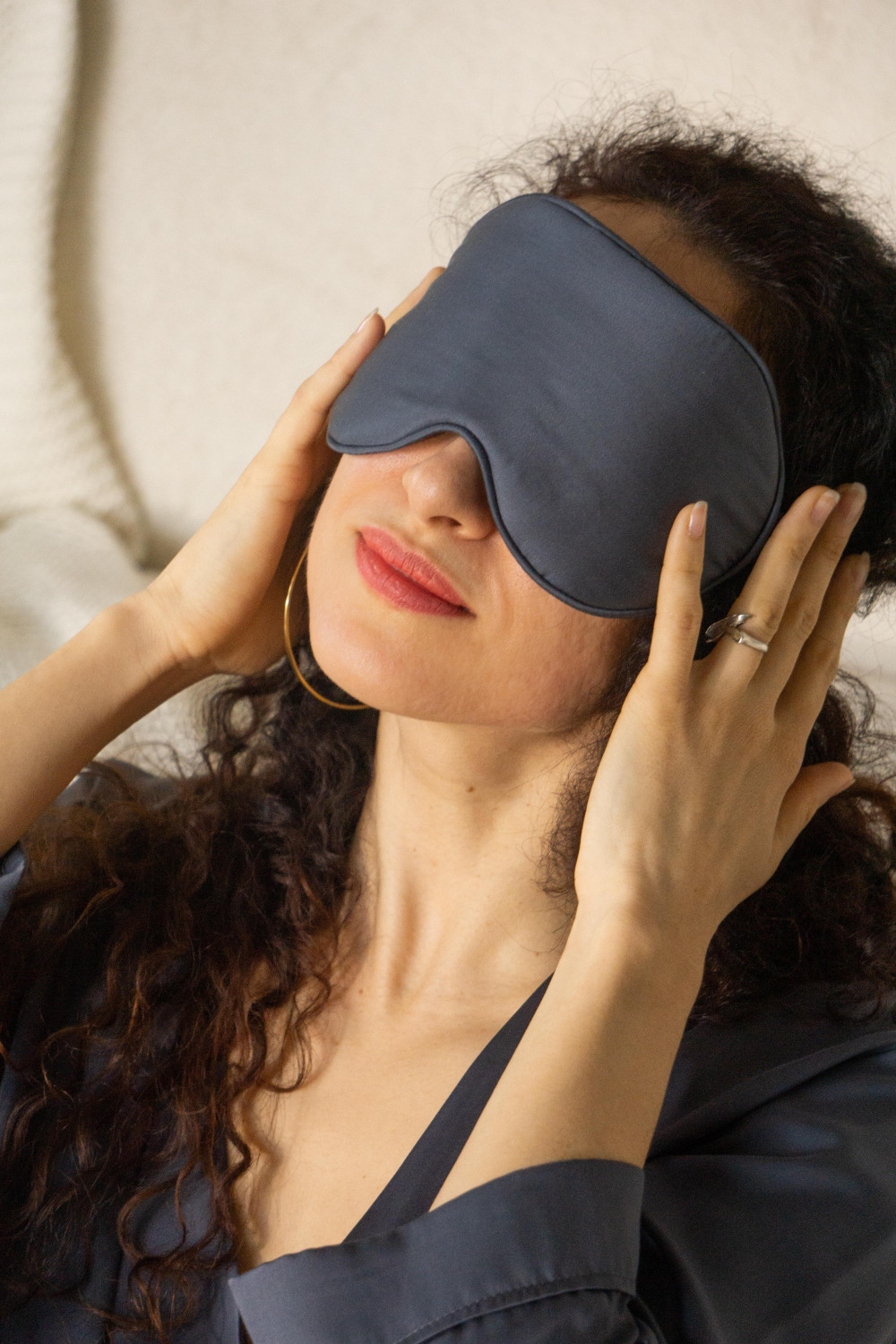 Маска для сна из тенселя Кобальт